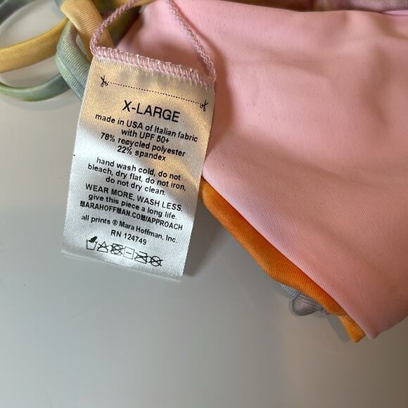 Mara Hoffman Rae Tie Dye Pastel Multicolor Two Piece Bikini Swim Set Size XL - Picture 7 of 7